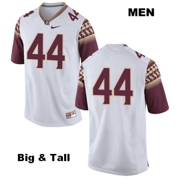 Men's NCAA Nike Florida State Seminoles #44 Chandler Marshall College Big & Tall No Name White Stitched Authentic Football Jersey NPL7669SF